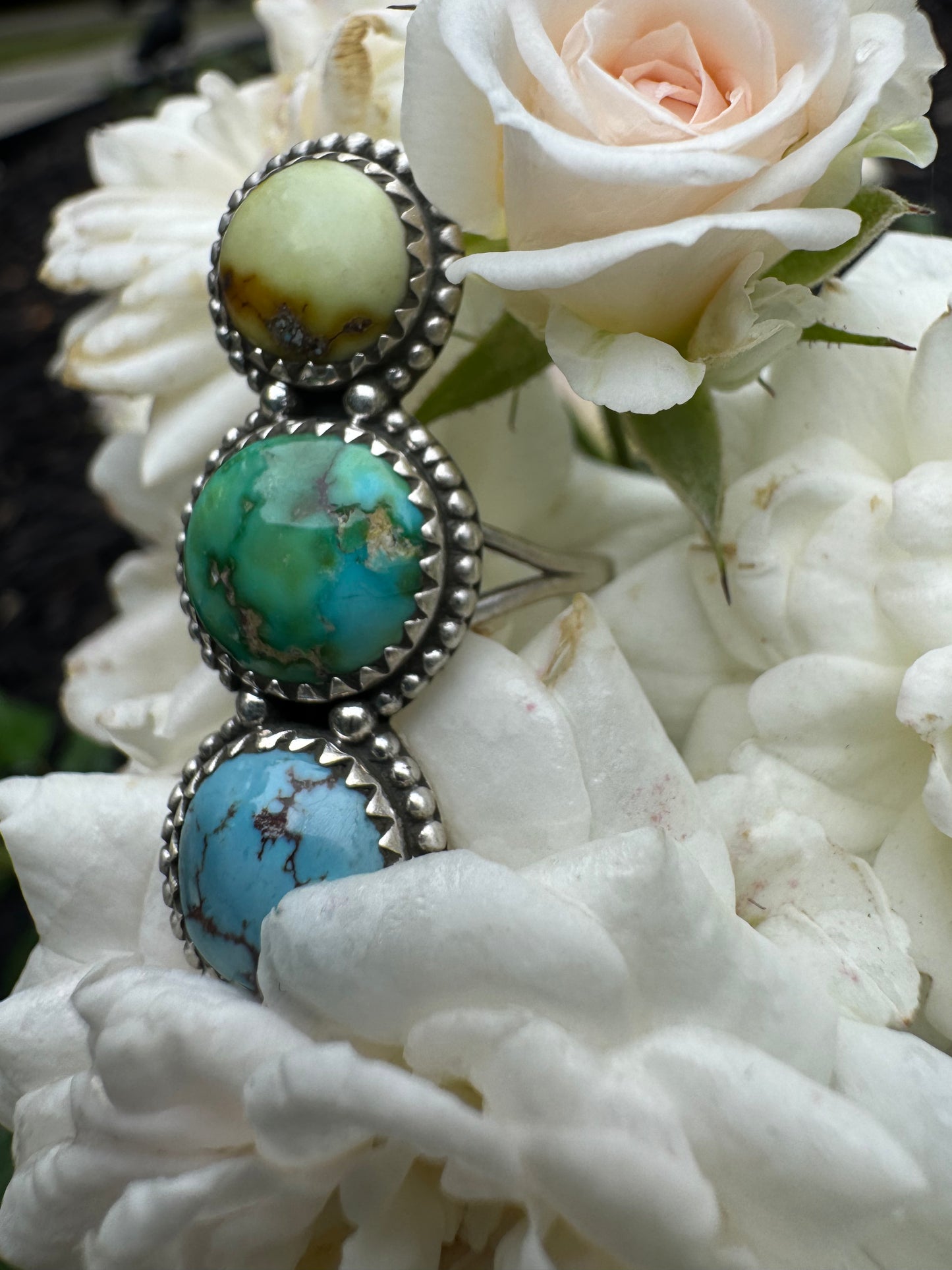 Three Layered Beauty Size 8 Crawler Ring