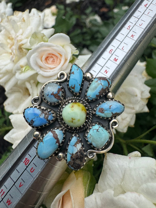 Golden Hills/ Palomino Flower Cluster Ring Adjustable