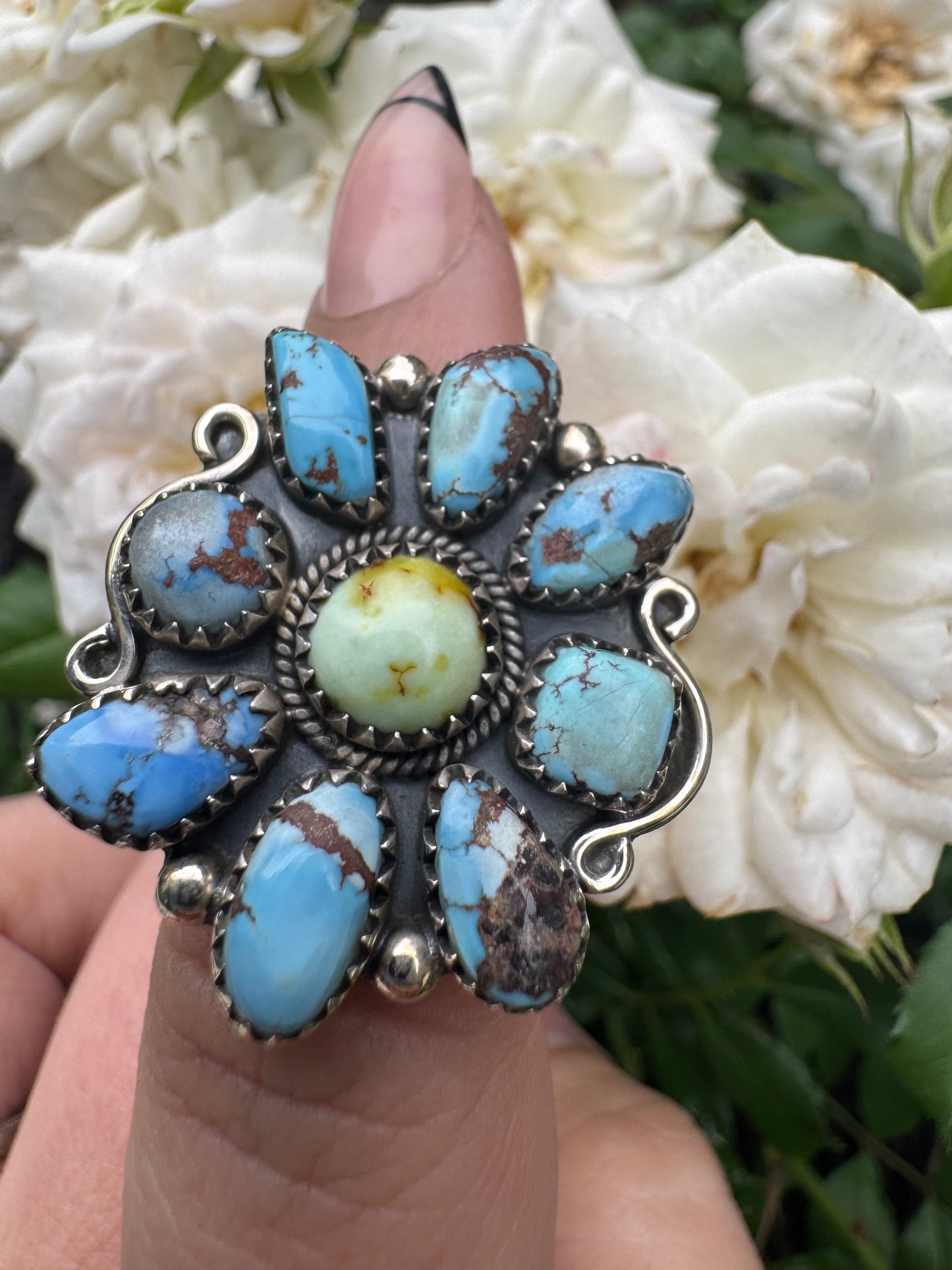 Golden Hills/ Palomino Flower Cluster Ring Adjustable