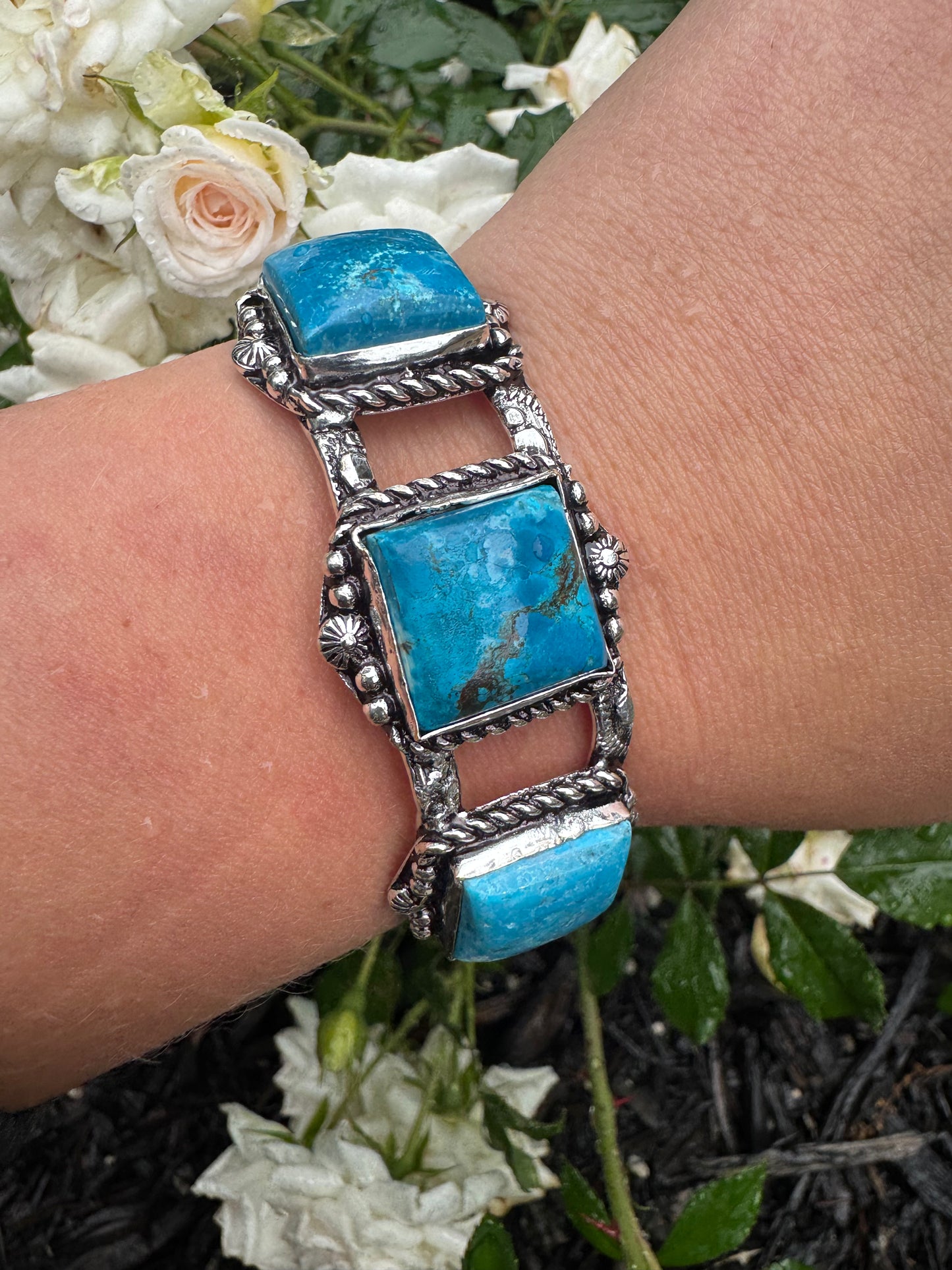 Three Stone Kingman & Sterling PLATED Cuff