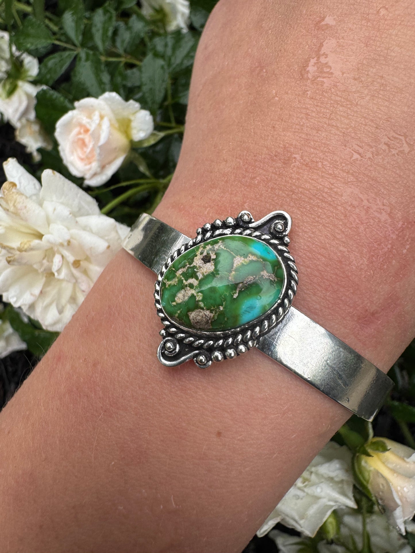 Sonoran Gold Turquoise & Sterling PLATED Cuff
