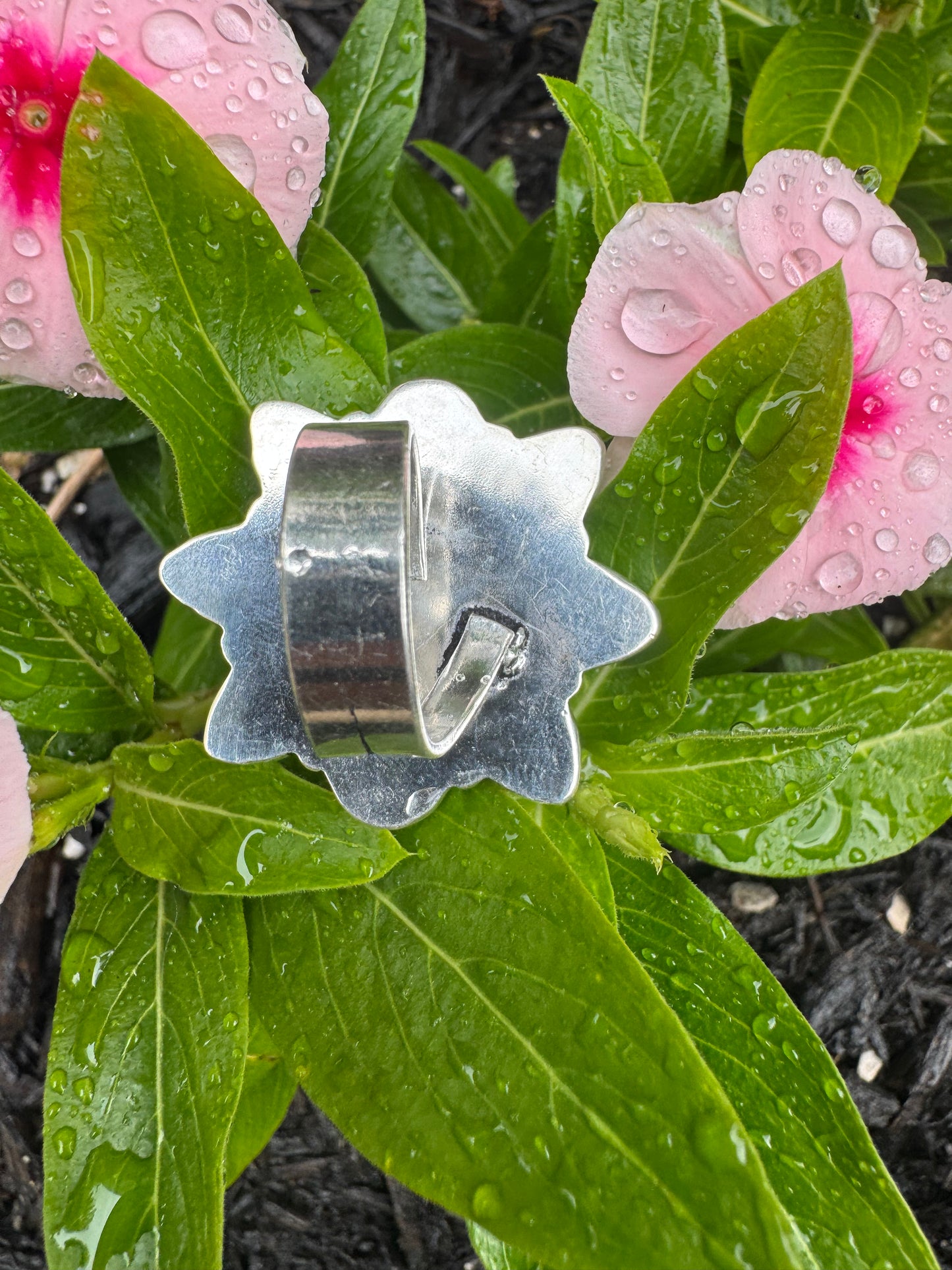 Cotton Candy Turquoise Flower Cluster Ring