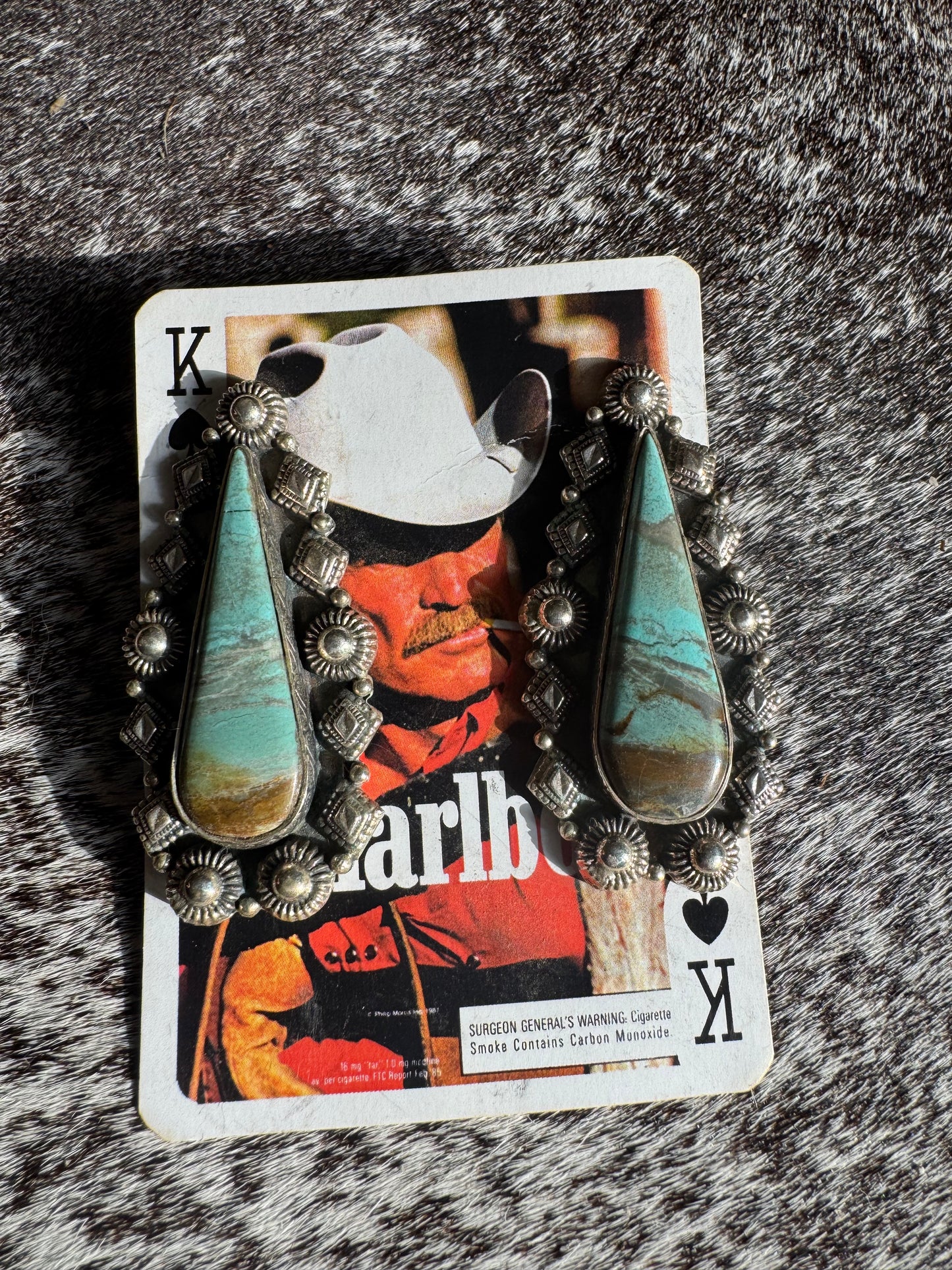 Statement Royston Turquoise Earrings