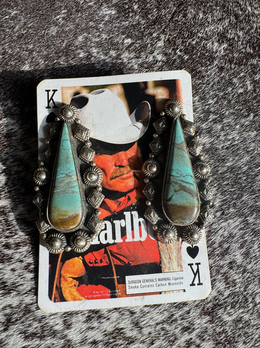 Statement Royston Turquoise Earrings