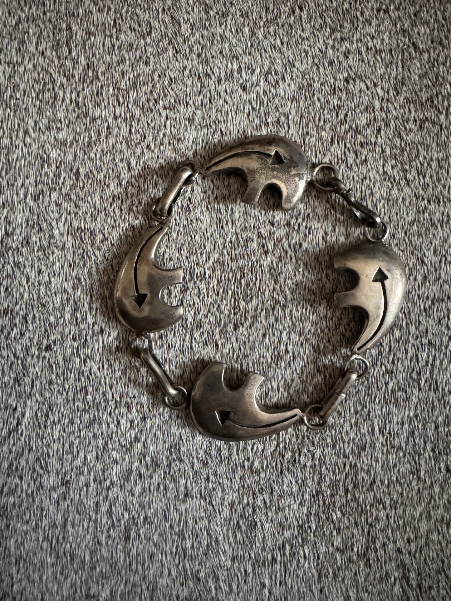 Vintage Native Bear Sterling Bracelet