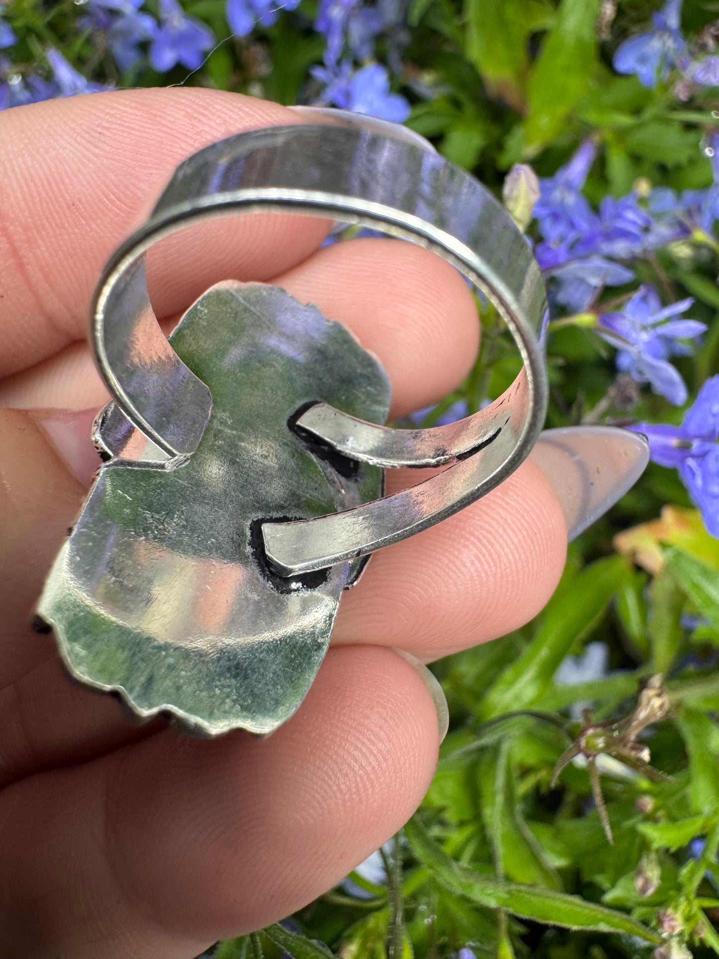 Adjustable Cotton Candy Turquoise Rectangle Ring