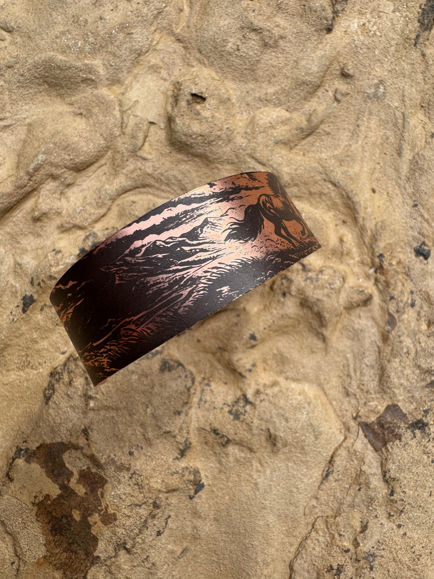 Laser Engraved Horse Cuff